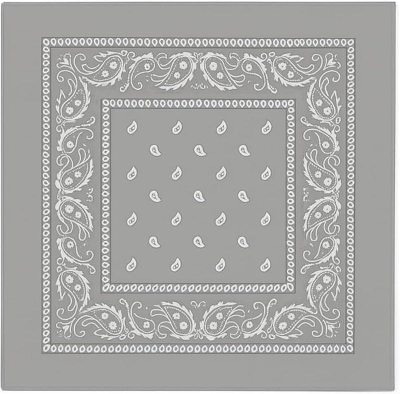 3 Pack Paisley Bandanas – 100% Cotton Square 21x21 Head Wrap, Headband, Face Cover, Neck Scarf for Men & Women